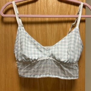 Women's Blue Gingham Bralette